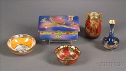 Five Staffordshire Lustre Items